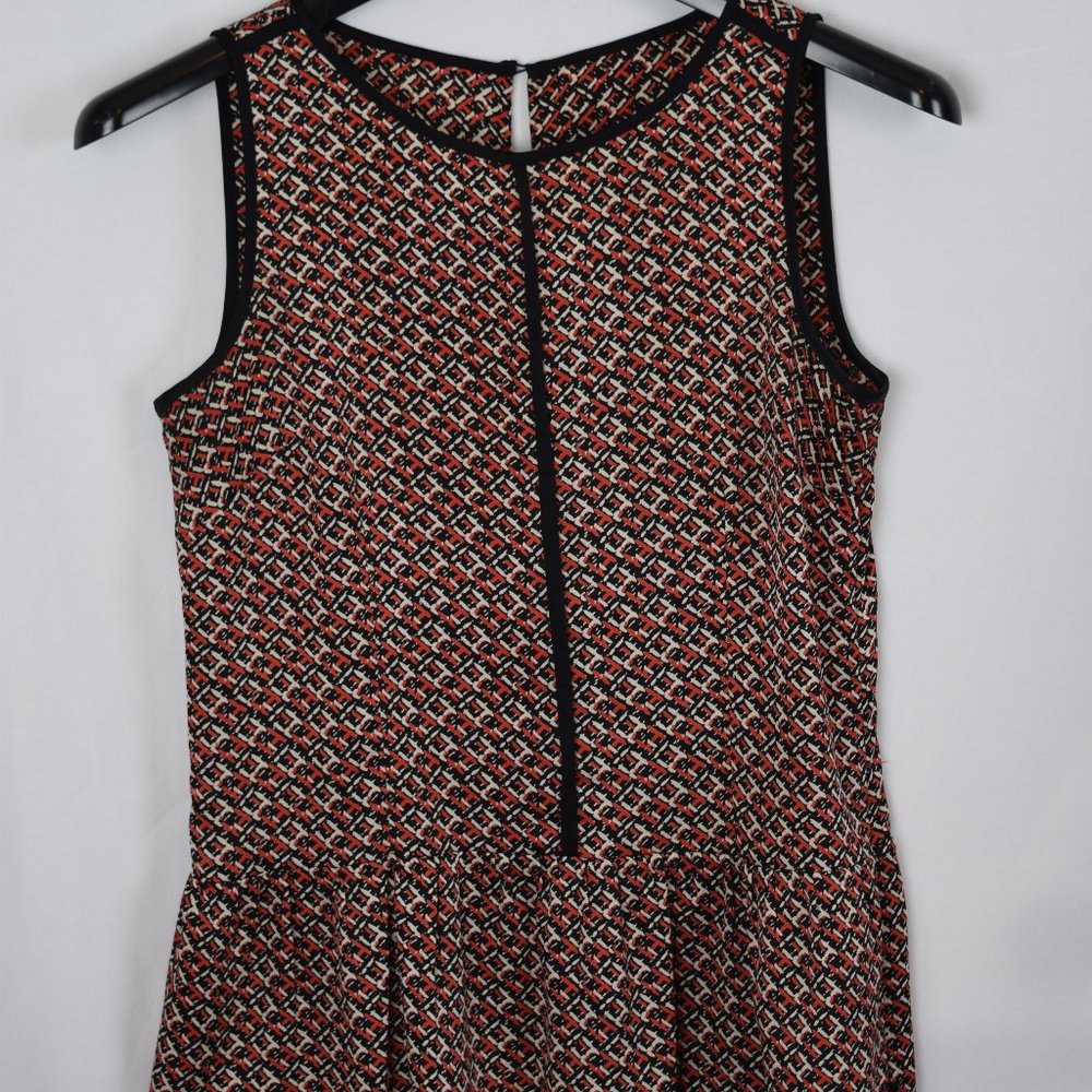 Ann Taylor Peplum Shirt -Red & Black Pattern